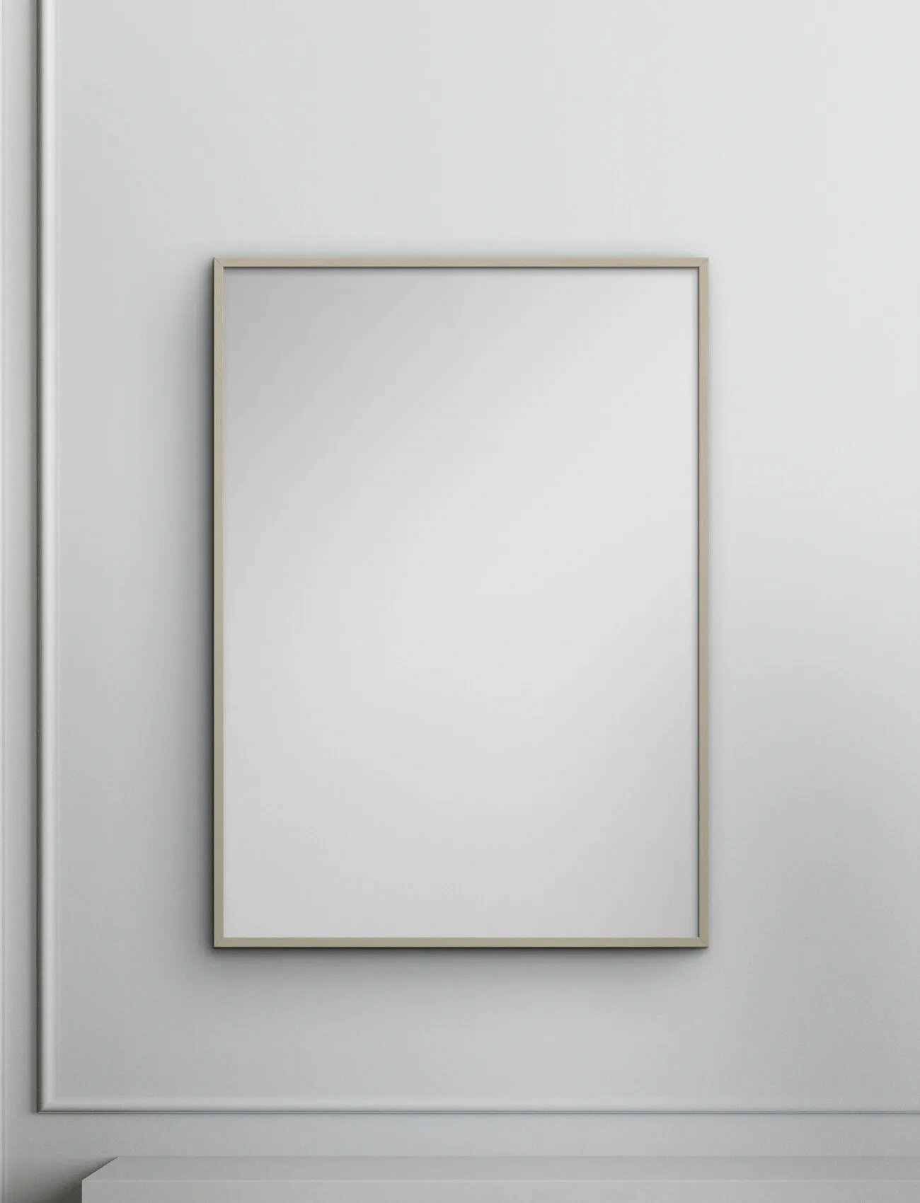 Poster & Frame Cashmere Wood Mirror, 30X40 cm, Cream, Spejle > Vægspejle, Unisex