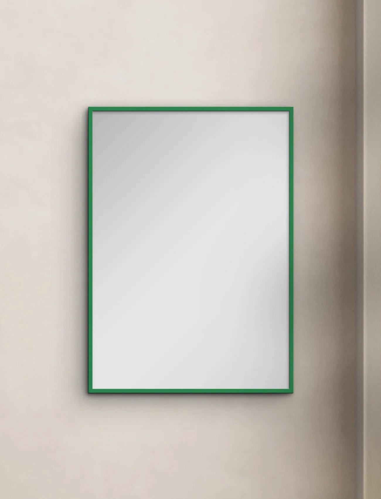 Poster & Frame Green Wood Mirror, 30X40 cm, Green, Spejle > Vægspejle, Unisex