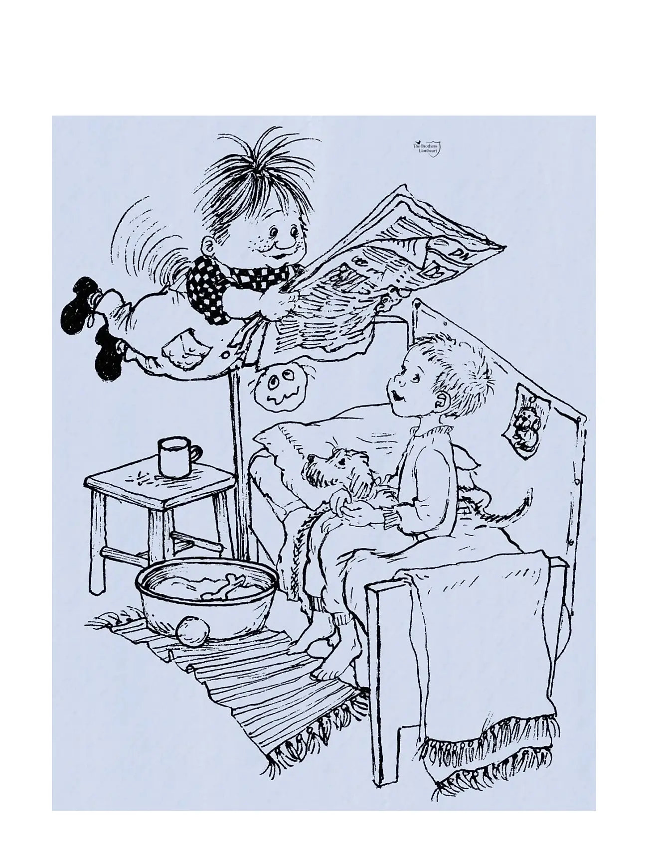 Poster & Frame Astrid Lindgren - Newspaper - Karlsson On The Roof, 50X70 cm, White, Plakater Og Rammer > Plakater, Børn
