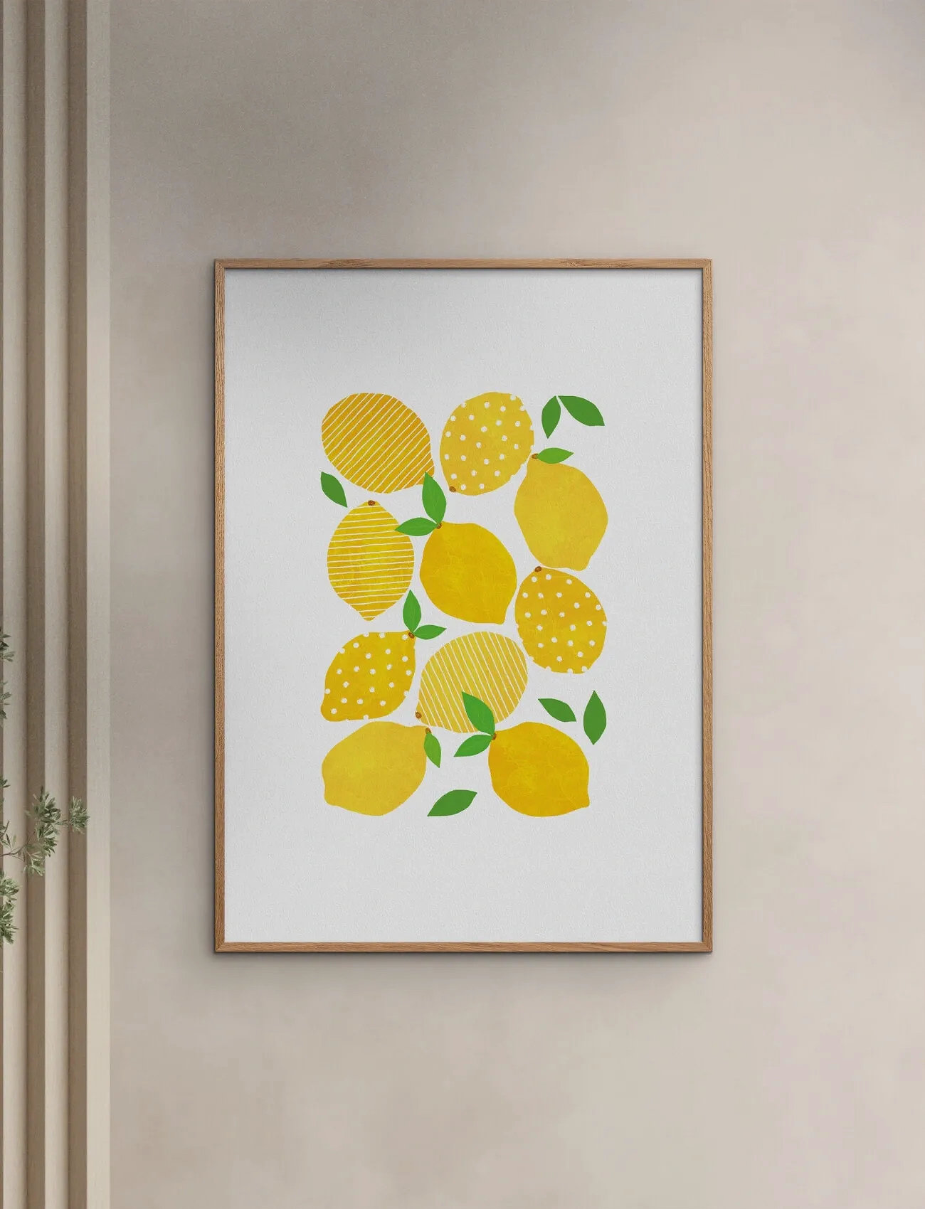Poster & Frame Orara Studio - Lemon Crowd, 30X40 cm, Yellow, Plakater > Mad, Unisex