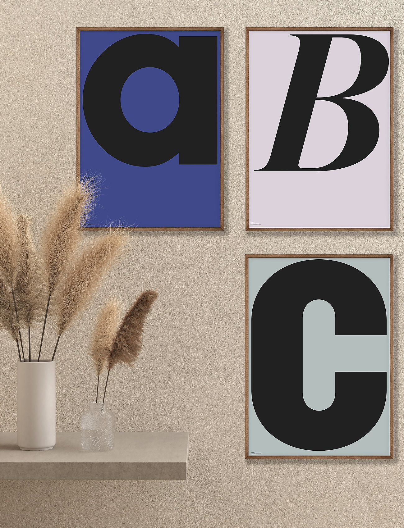 Poster & Frame Abcd-B, 50X70 cm, Multi/patterned, Plakater > Sort Og Hvid, Unisex