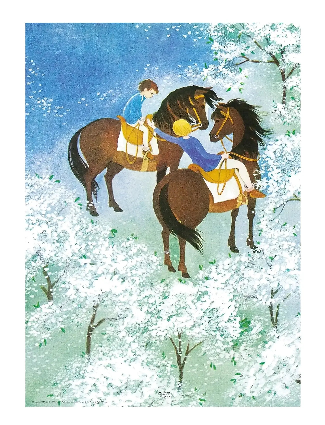 Poster & Frame Astrid Lindgren - Riding - The Brothers Lionheart, 50X70 cm, Multi/patterned, Plakater Og Rammer > Plakater, Børn