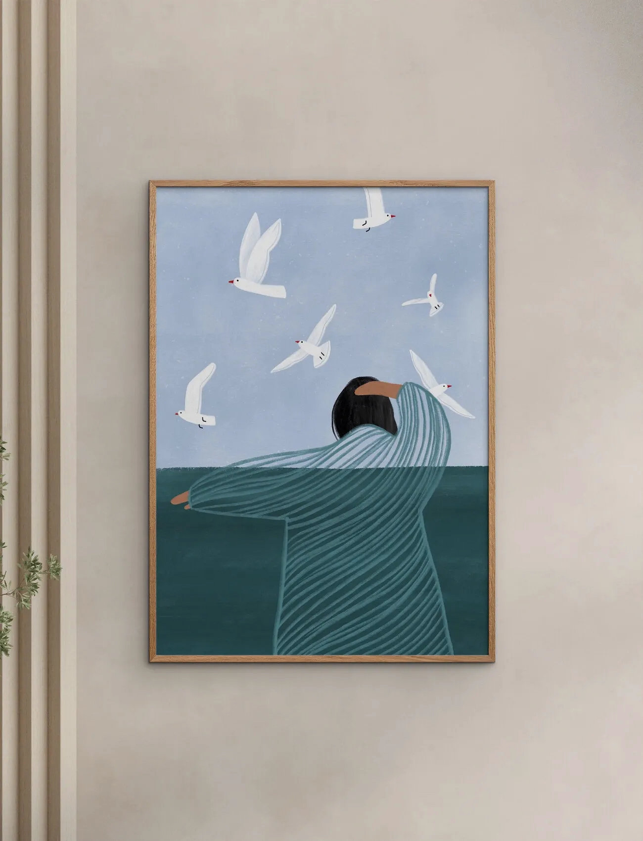 Poster & Frame Bea Muller - Seaside, 30X40 cm, Blue, Plakater > Illustrationer, Unisex