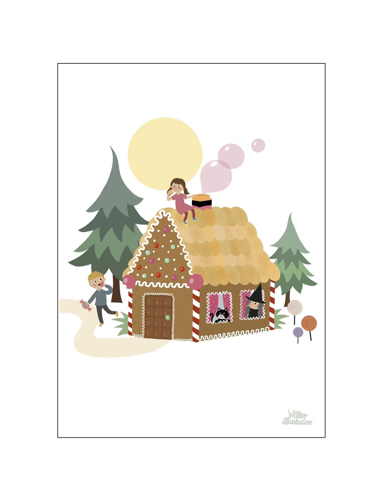 Hans Og Grete Home Kids Decor Posters Monivärinen/Kuvioitu Poster & Frame