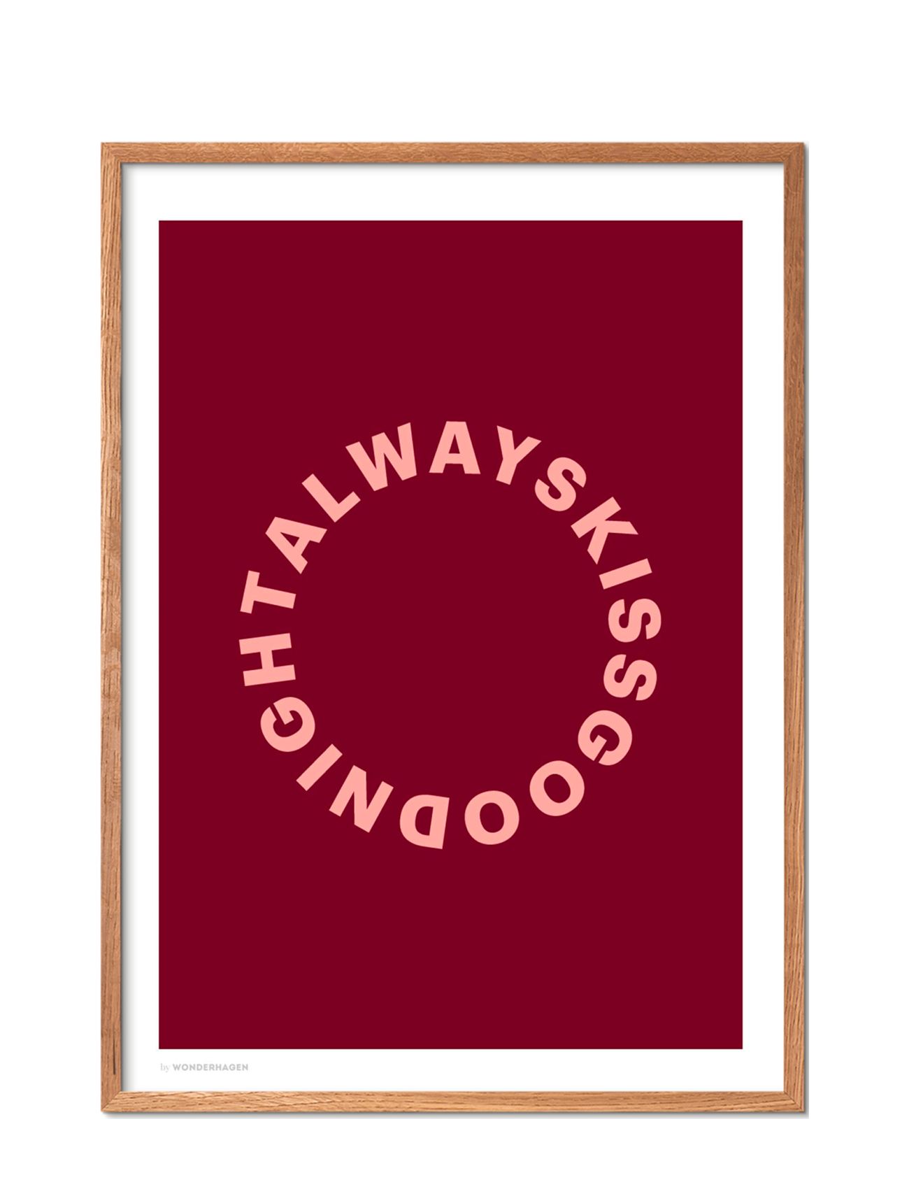 Always Kiss Godnight Patterned Poster & Frame