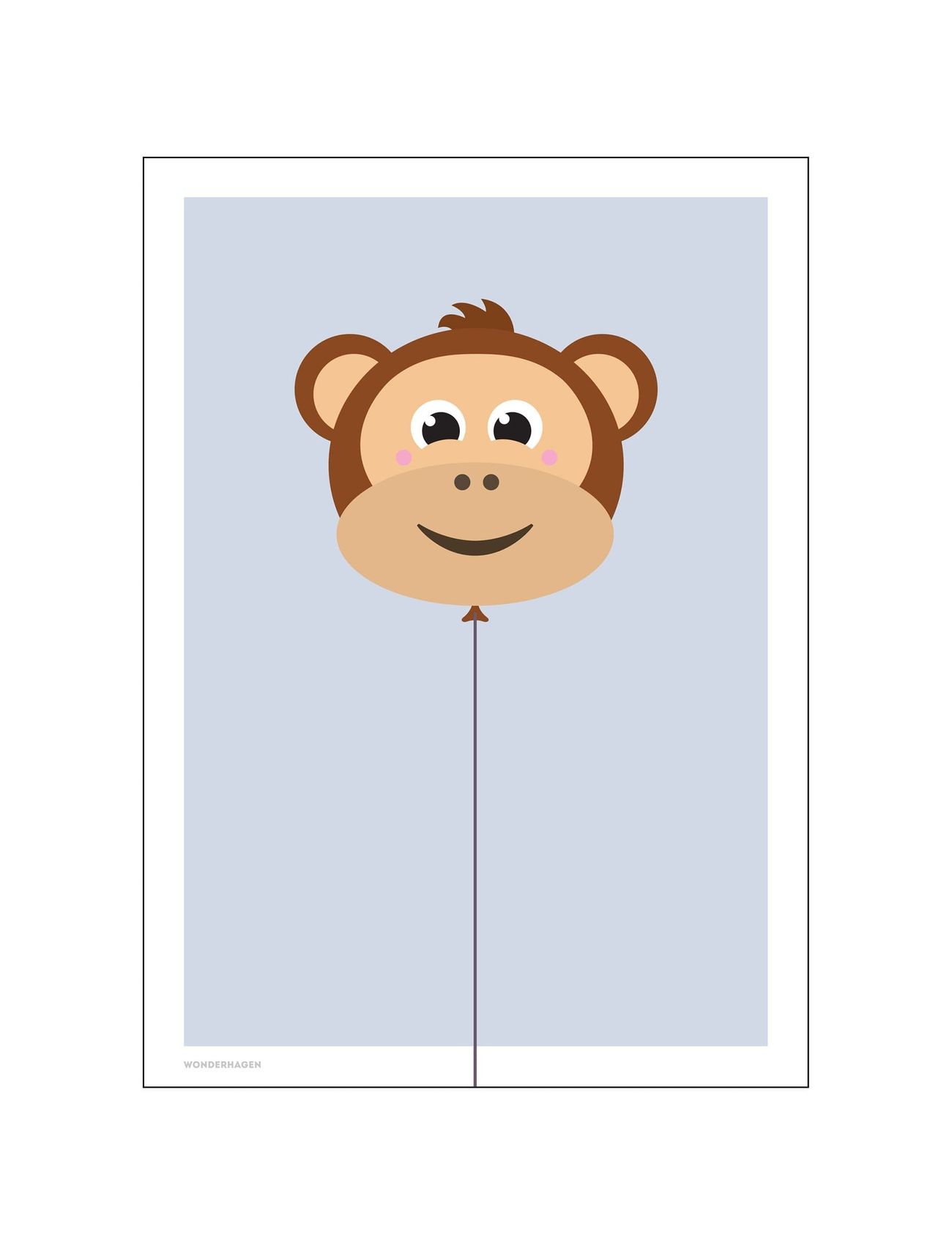 Balloon Animals Monkey Home Kids Decor Posters Monivärinen/Kuvioitu Poster & Frame