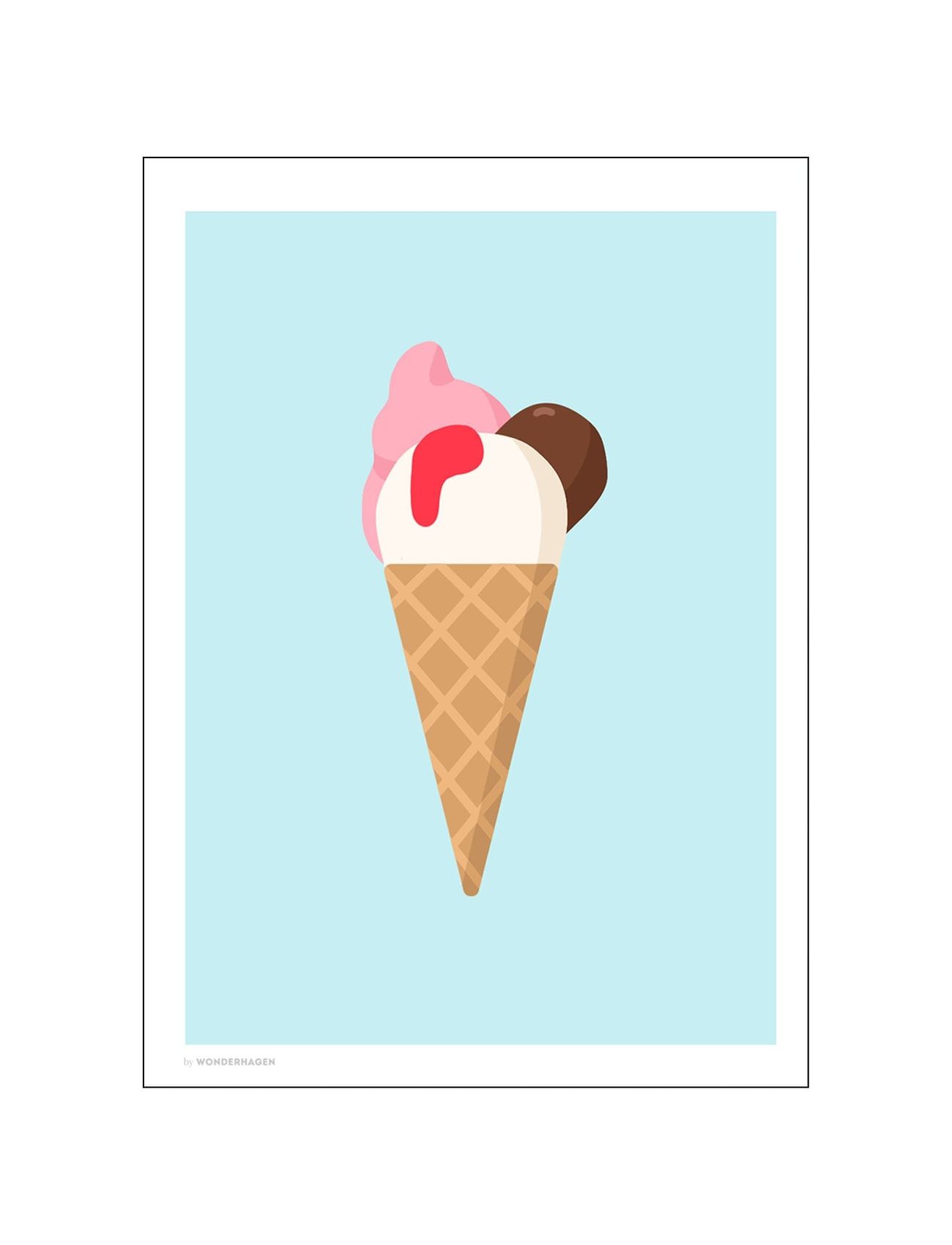 Ice Cream C Home Kids Decor Posters Monivärinen/Kuvioitu Poster & Frame
