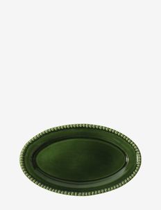 DARIA Oval platter 35 cm stoneware - serveringsfat & uppläggningsfat - moss