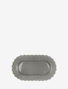DITSY Oval platter 1-PACK - serveringsfat & uppläggningsfat - soft grey