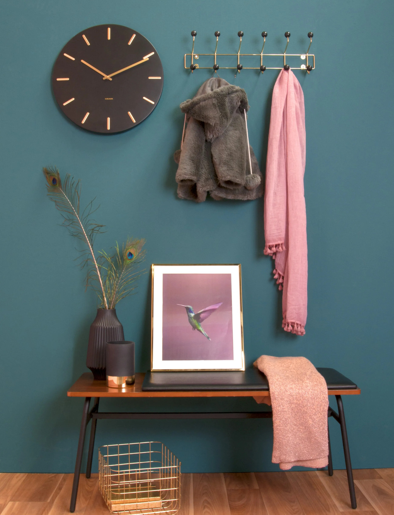 present time Hat Rack Saturnus Large, W53.5 cm, Black, Møbler > Knager Og Stativer, Unisex