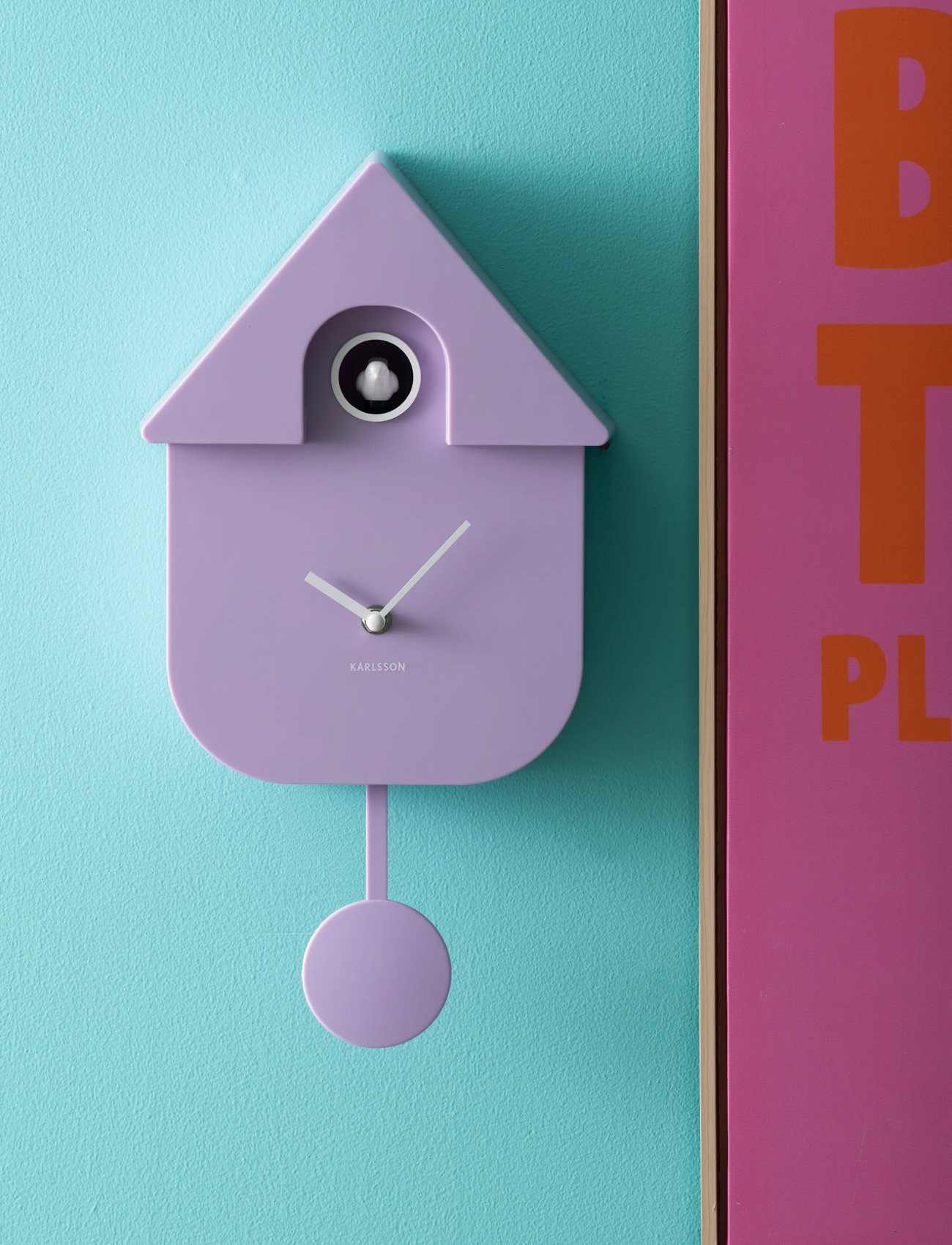 KARLSSON Wall Clock Modern Cuckoo Abs Cobalt Blue, W21.5 cm, Purple, Ure > Vægure, Unisex