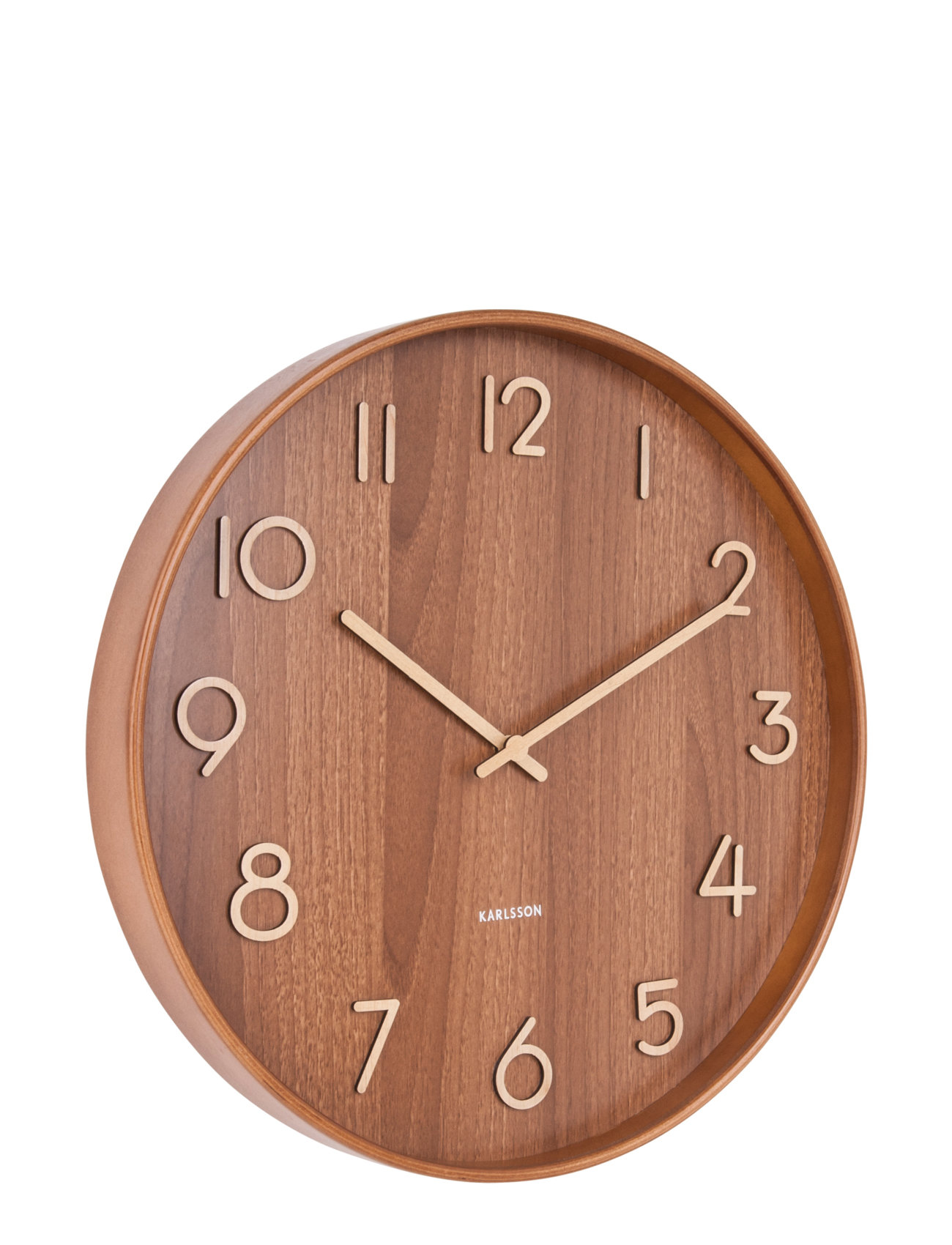 KARLSSON Wall Clock Pure Medium Hell Basswood Braun - Ø40CM - Unisex