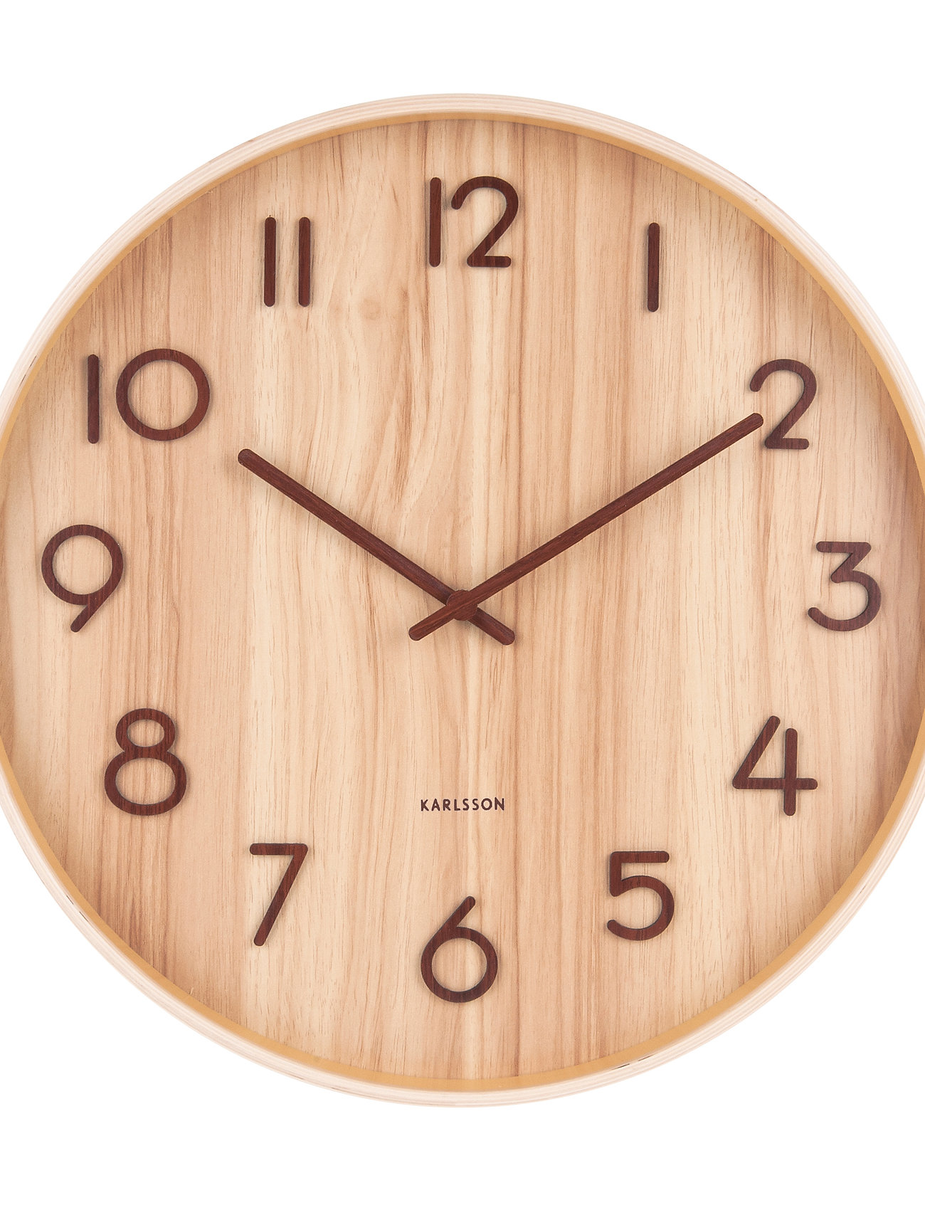 KARLSSON Wall Clock Pure Medium Light Basswood, Ø40 cm, Beige, Ure > Vægure, Unisex
