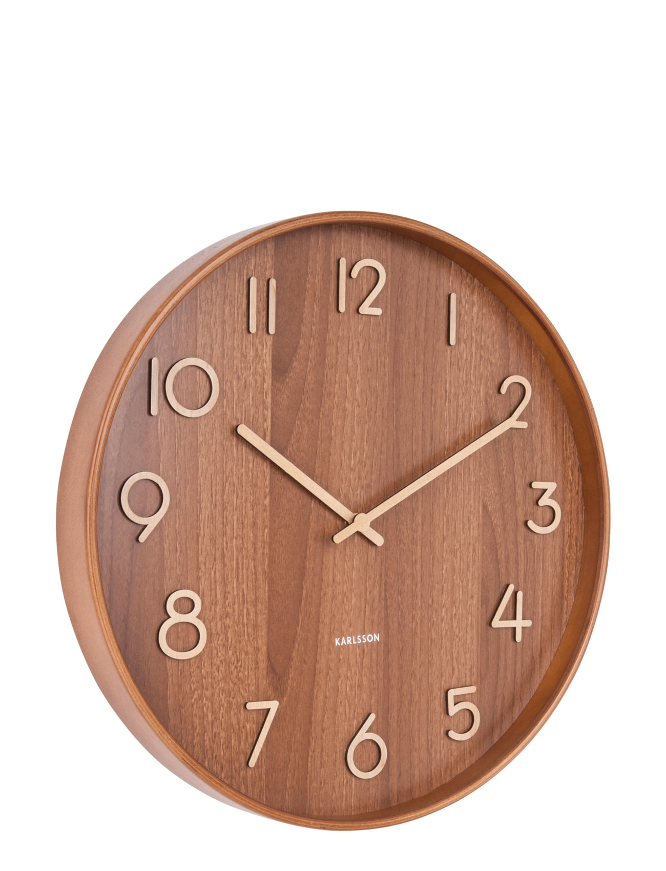 KARLSSON Wall Clock Pure Large Dunkel Basswood Braun - Ø60CM - Unisex