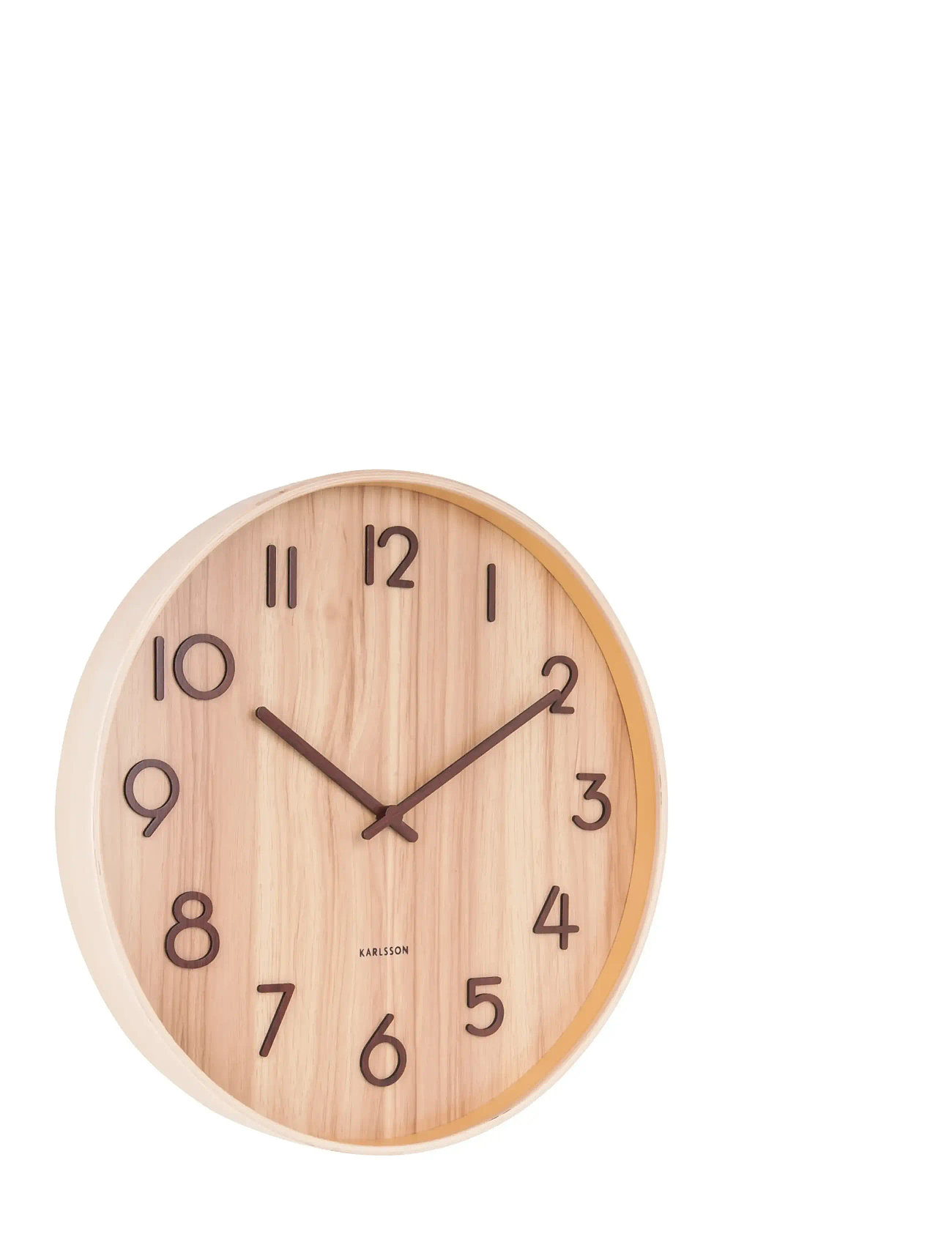 KARLSSON Wall Clock Pure Large Dunkel Basswood Braun - Ø60CM - Unisex