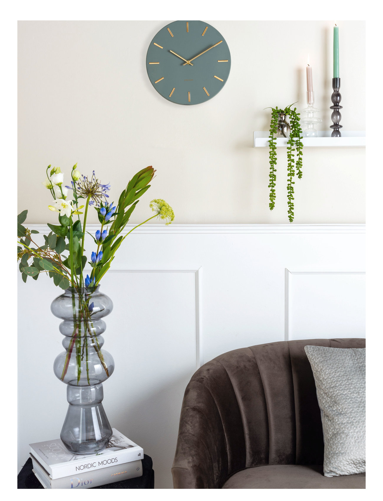 KARLSSON Wall Clock Charm Grün - One Size - Unisex