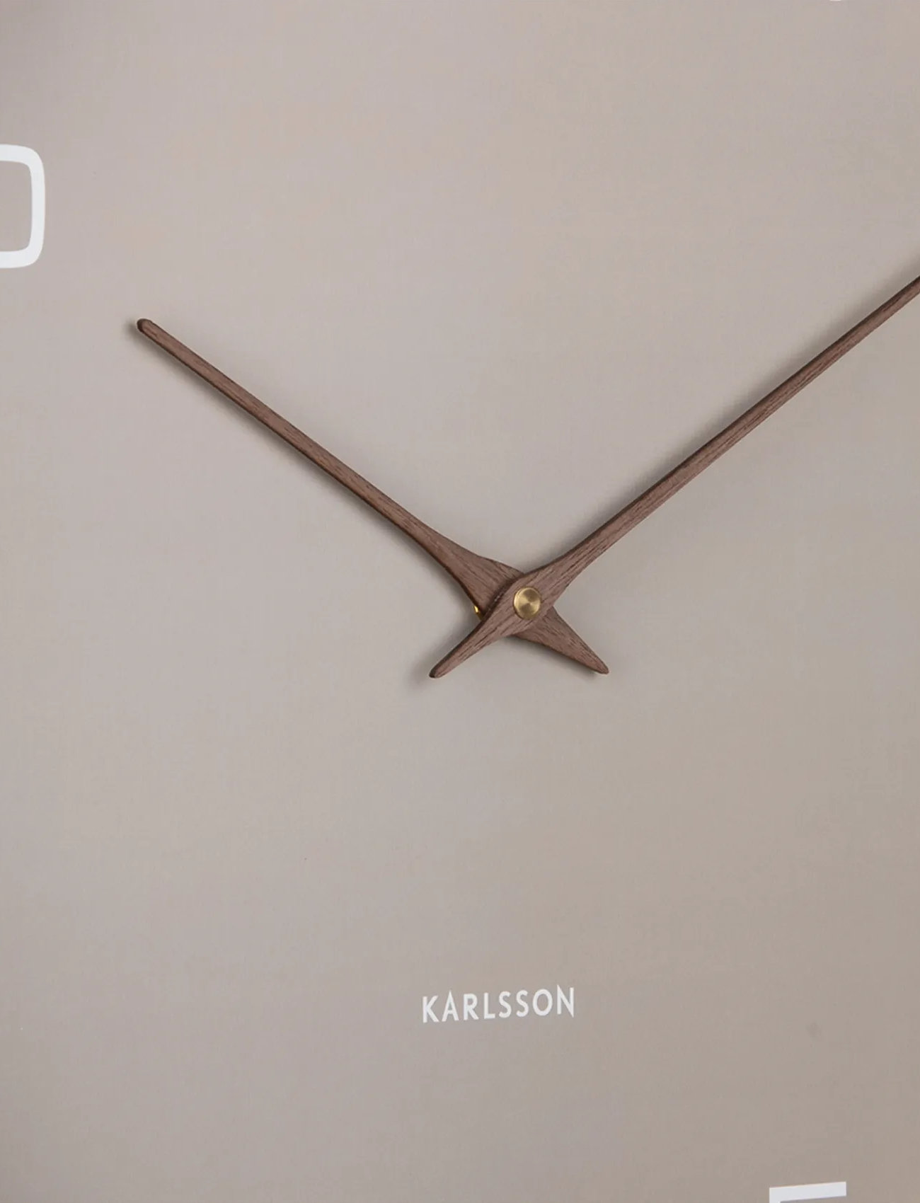 KARLSSON Wall Clock Acento Wood Light Grey, Ø 40 cm, Brown, Ure > Vægure, Unisex