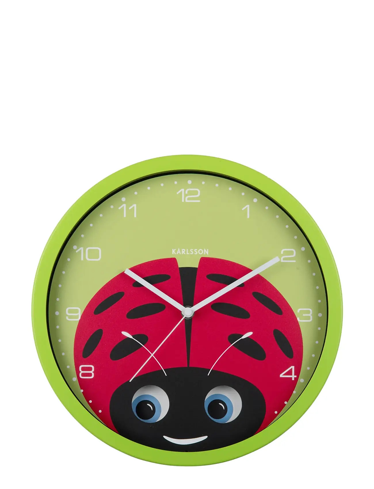 KARLSSON Wall Clock Peekaboo Ladybug Green Grön