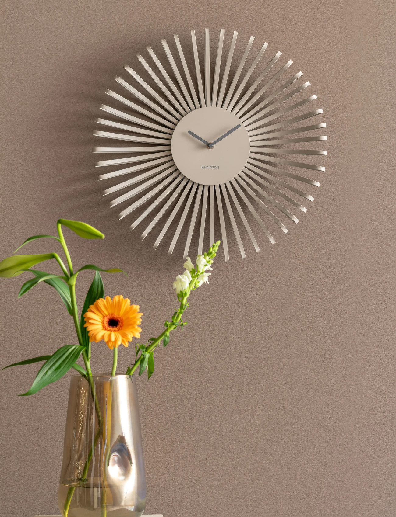 KARLSSON Wall Clock Polo Warm Grey, Ø 48 cm, Grey, Ure > Vægure, Unisex