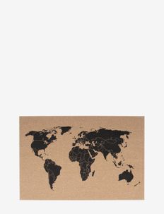 Corkboard World Map - ziņojumu dēļi - brown