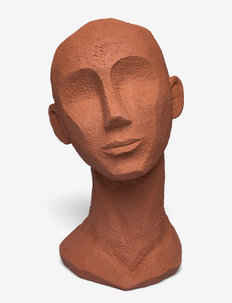 Statue Face Art large - porcelāna figūriņas un skulptūras - terracotta orange