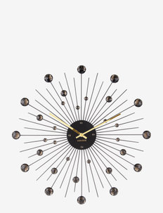 Wall clock Sunburst crystal - sienas pulksteņi - black