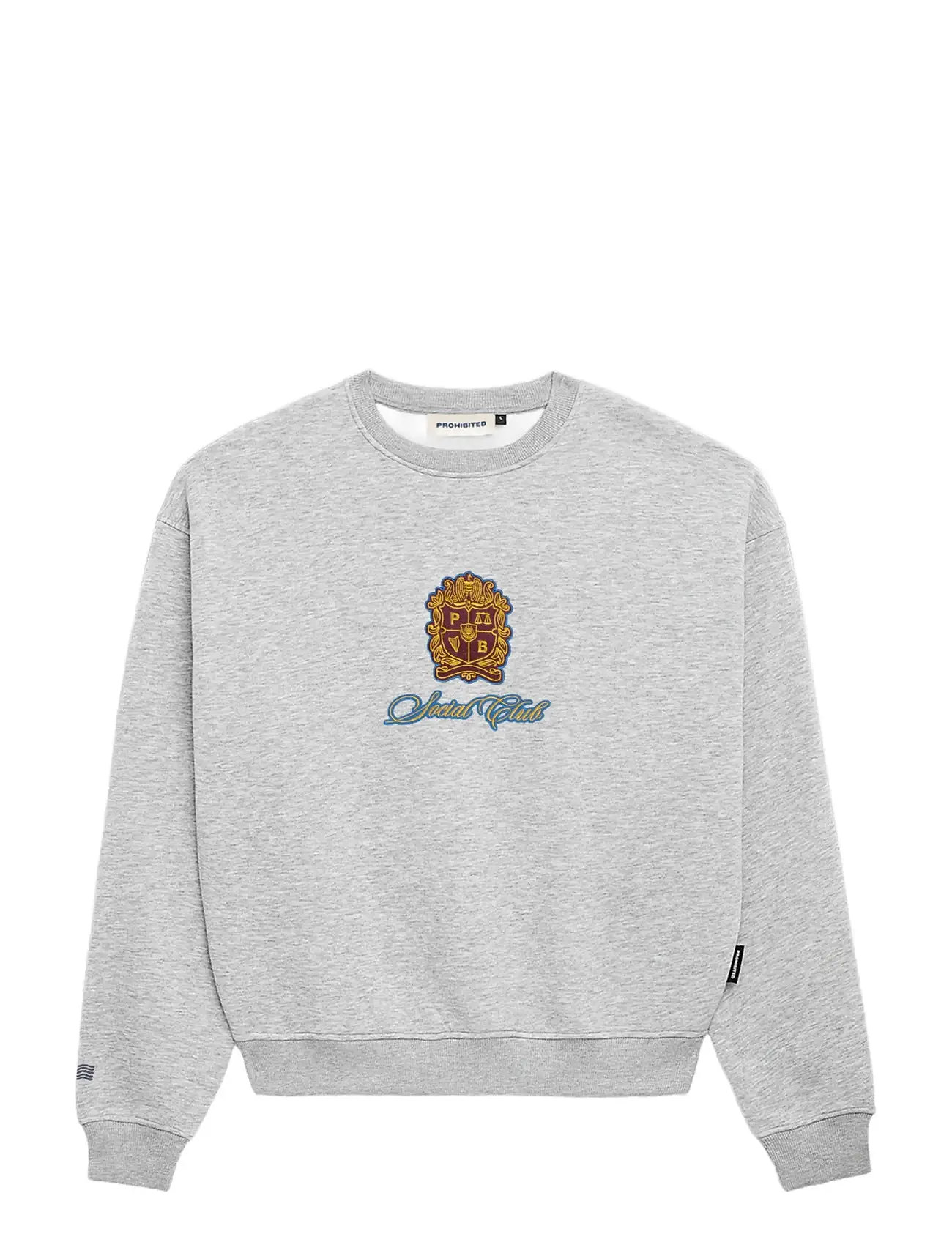 PROHIBITED Emblem Patch Crew Neck Grau - S - Damen