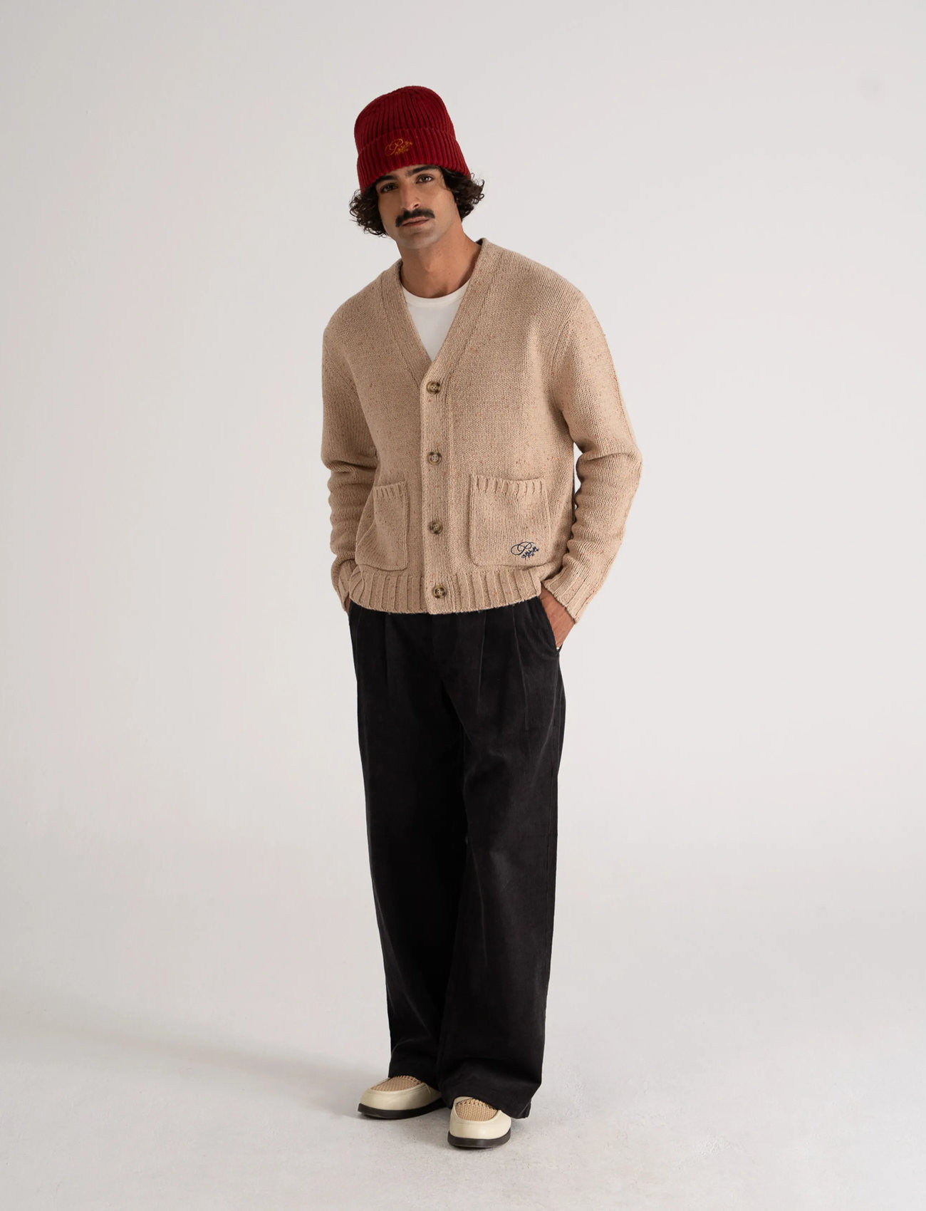 Prohibited Scout Knit Cardigan, M, Beige, Strik > Cardigans, Herre