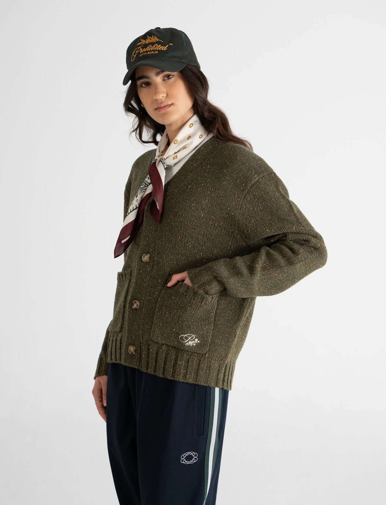 Prohibited Scout Knit Cardigan, L, Green, Strik > Cardigans, Herre