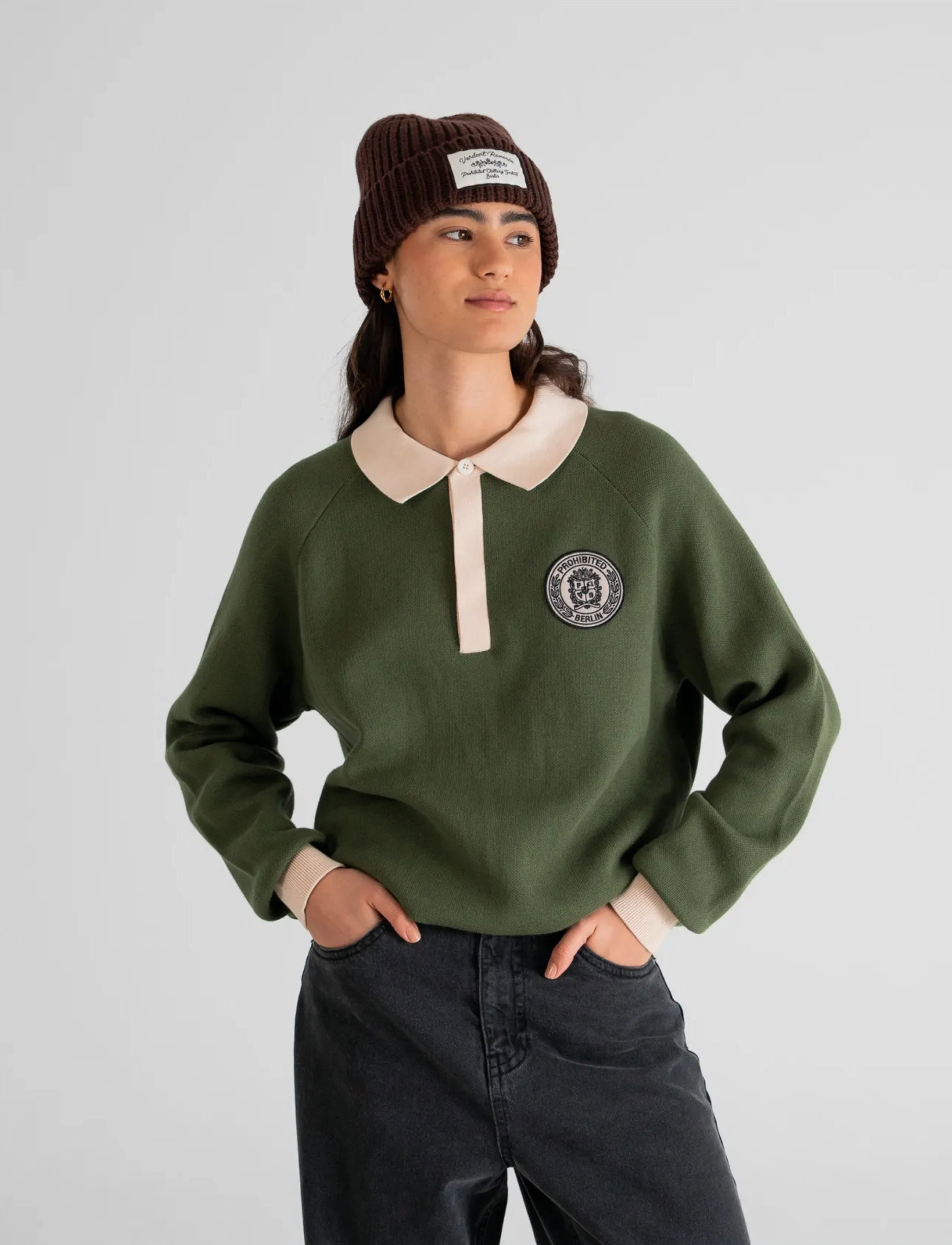 Prohibited Cup Knitted Jersey, XL, Green, Strik > Langærmede Strikkede Poloer, Herre