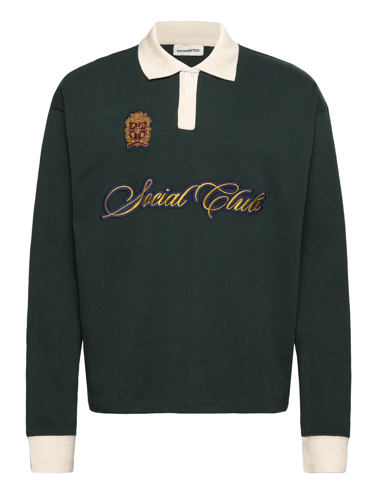 PROHIBITED Club Polo Longsleeve Grün - S - Herren
