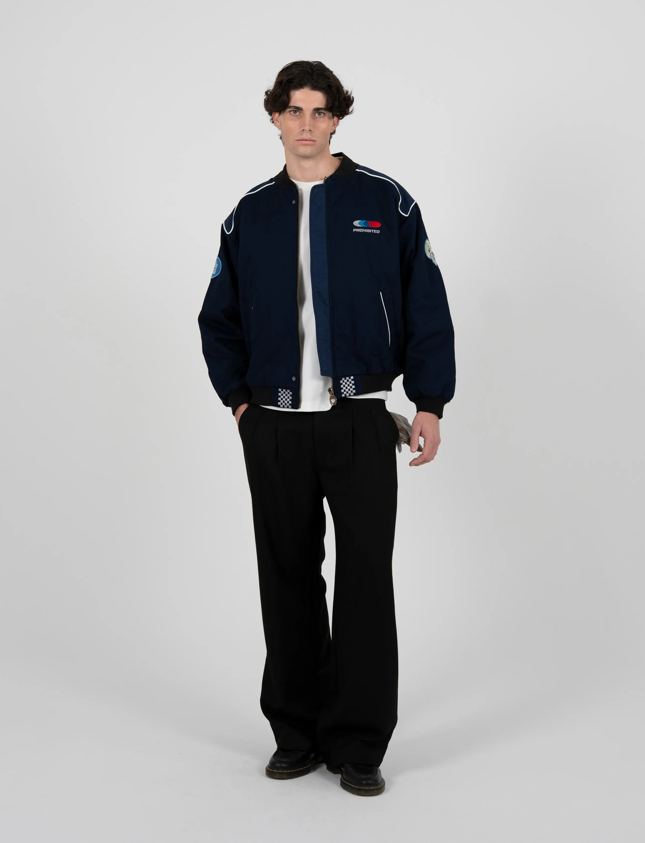 Prohibited Racetrack Jacket Blue, M, Navy, Jakker > Bomberjakker, Herre