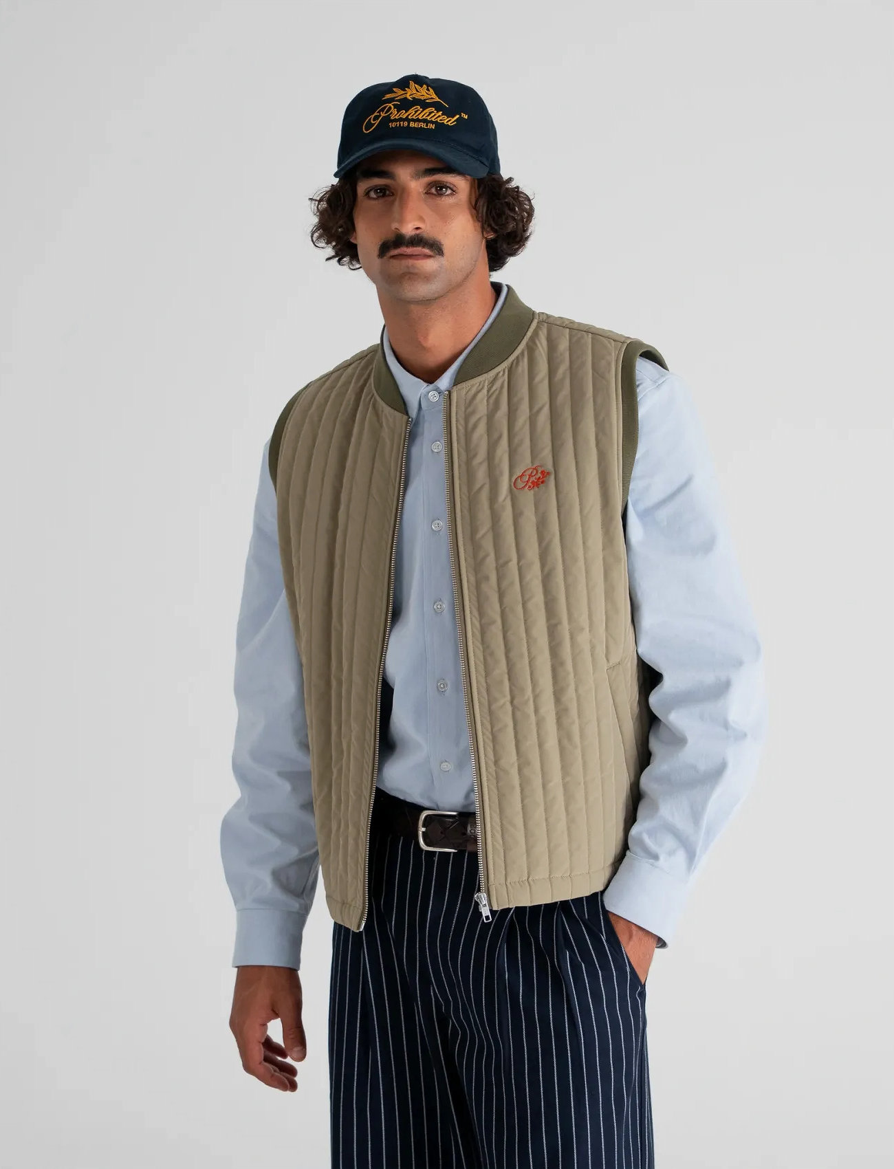 Prohibited Ranger Quilted Vest, S, Beige, Overtøj > Veste, Herre