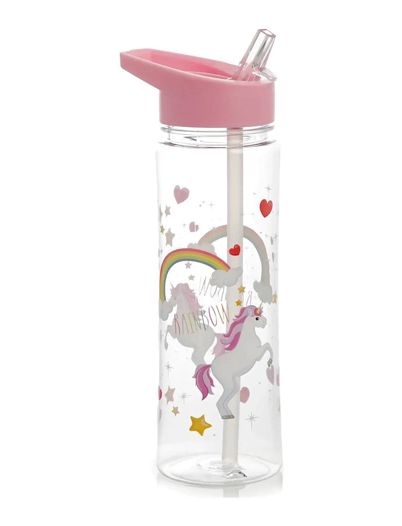 Puckator Shatterproof 550Ml Water Bottle Enchanted Rainbows Unicorn Rosa