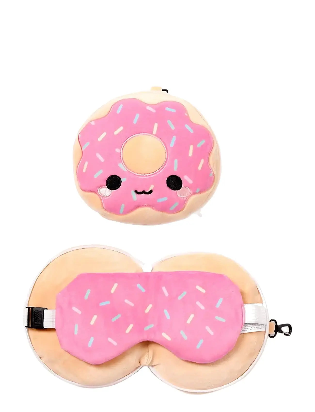Puckator Relaxeazzz Minecraft Axolotl Shaped Plush Travel Pillow & Eye Mask Rosa