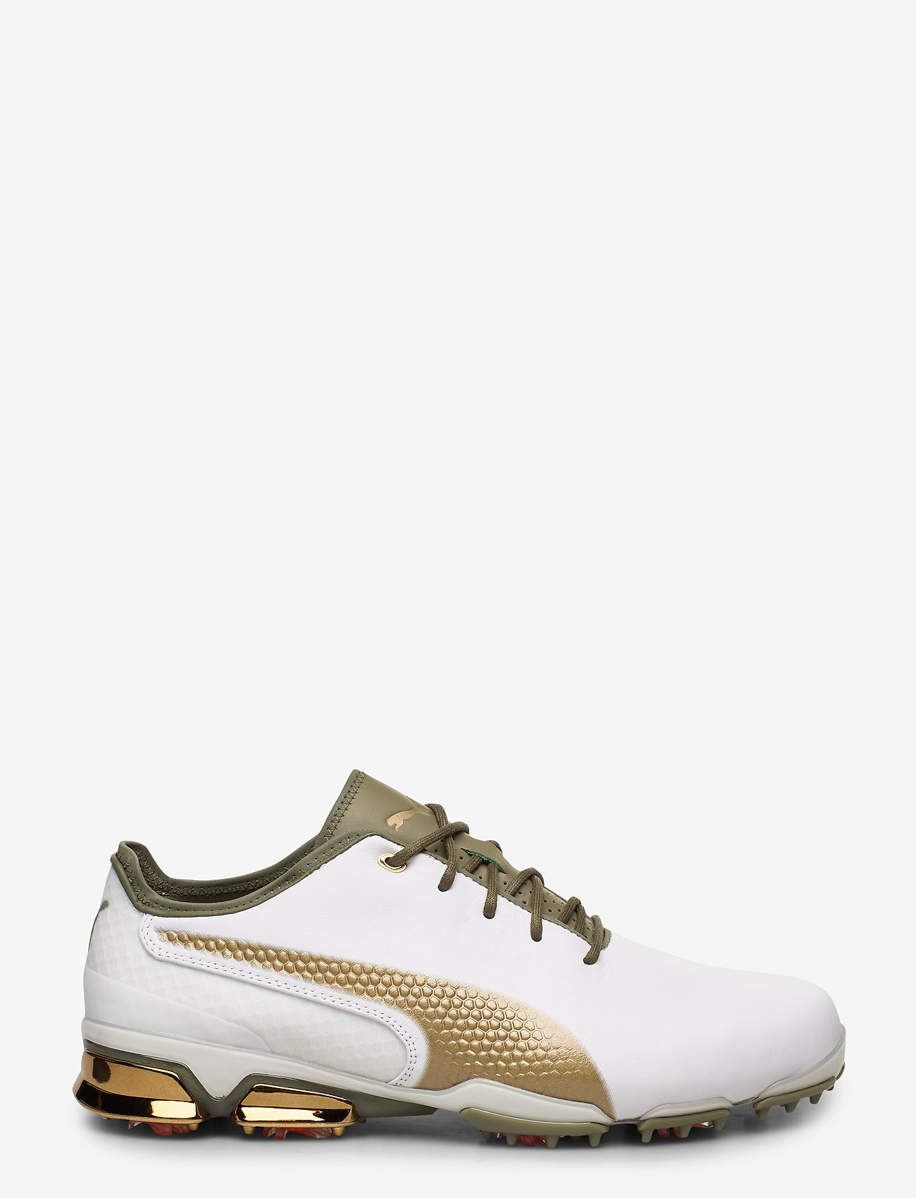 puma defy varsity mid white & gold shoes