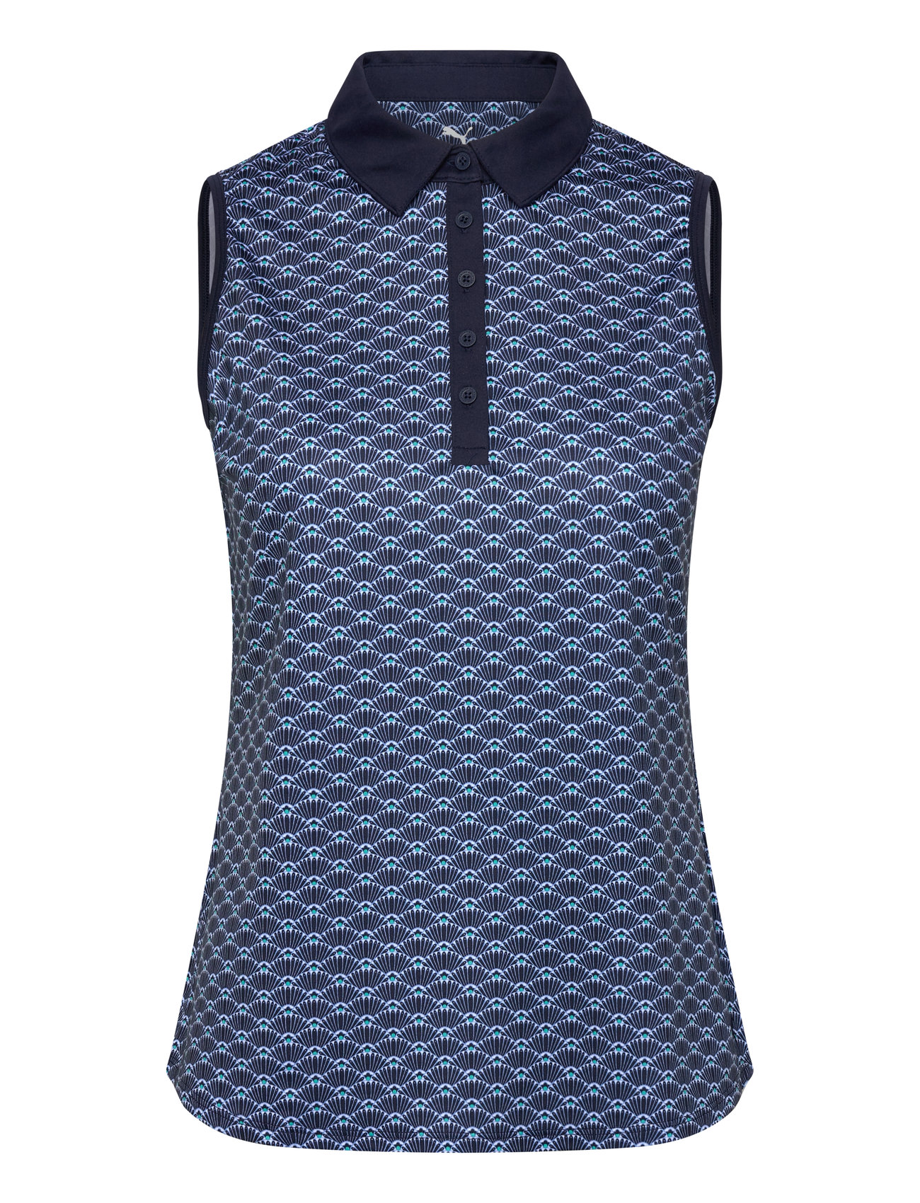 PUMA GOLF W Cloudspun Scallop Sl Polo Blau - XS - Damen