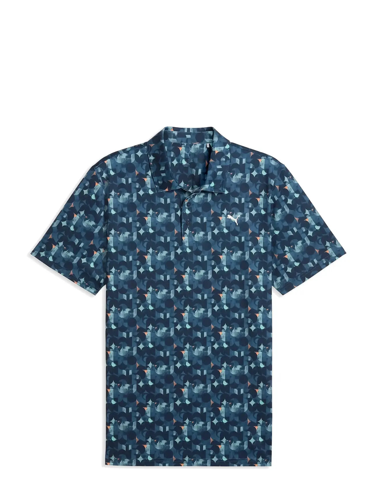 PUMA Golf Mattr Deco Polo - Lc, M, Navy, Sport Polos > Sport Short-sleeved Polos, Herre