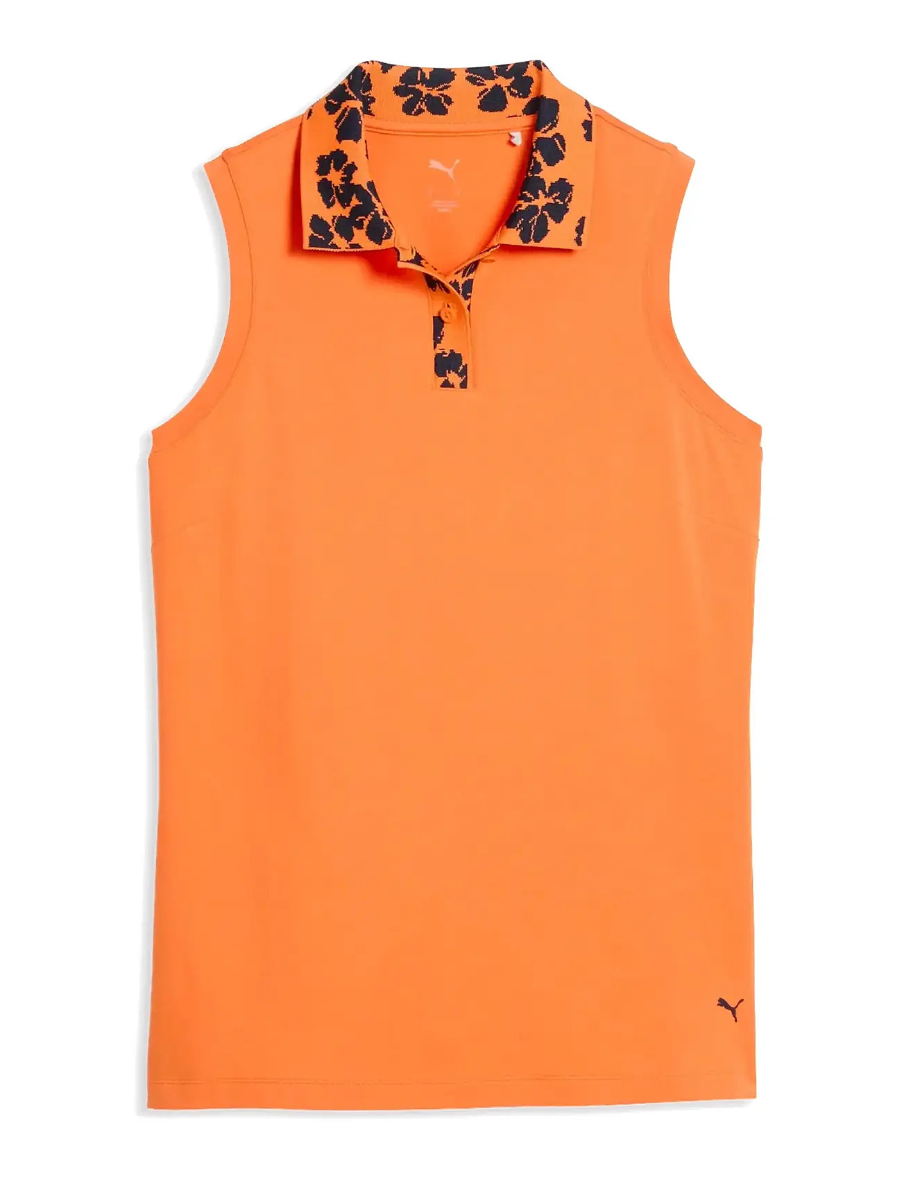PUMA GOLF W Modalon Floral Rib Sl Polo Orange - L - Damen