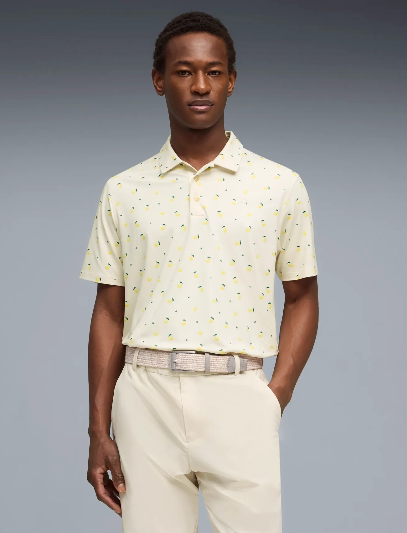 PUMA Golf Puma X Ap Cloudspun Lemon Polo, L, Cream, Sport Polos > Sport Short-sleeved Polos, Herre