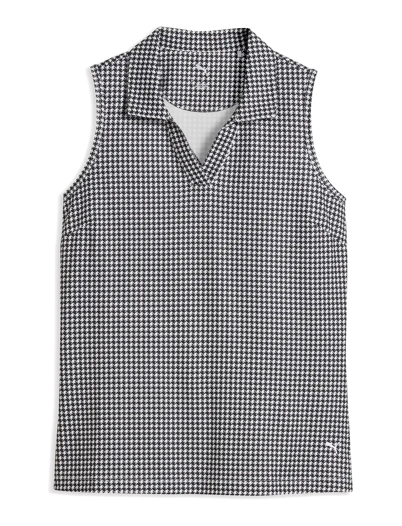 PUMA Golf W Cloudspun Mono Check Sl Polo, L, Black, Sports Overdele & T-shirts > Sport Polos, Dame
