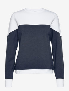 W Cloudspun Bloom Crewneck - sweatshirts & hættetrøjer - bright white-navy blazer heather