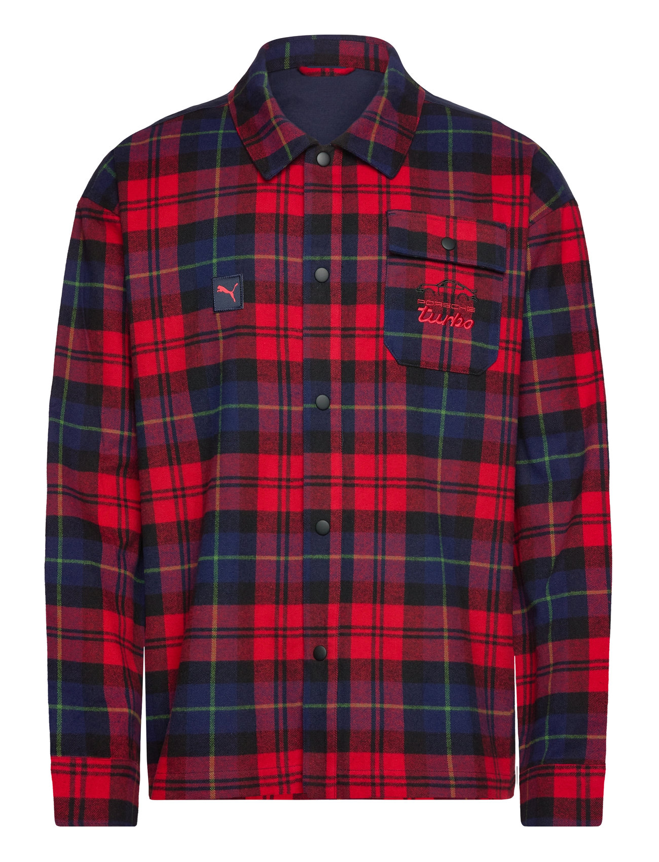 Pl Statement Flanel Over Shirt Sport Sport Clothing Sport Tops Sport Shirts Red PUMA Motorsport