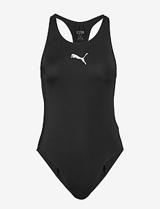 PUMA SWIM WOMEN RACERBACK SWIMSUIT - sports swimwear - black