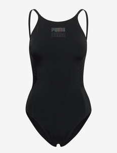 PUMA SWIM WOMEN HIGH NECK SWIMSUIT - maillots 1 pièce - black combo