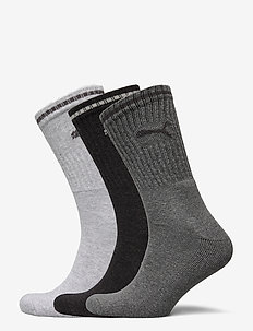 PUMA CREW SOCK STRIPE 3P - regular socks - anthracite / grey