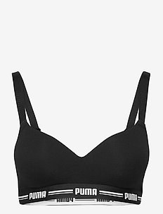 PUMA WOMEN PADDED TOP 1P HANG - non wired bras - black