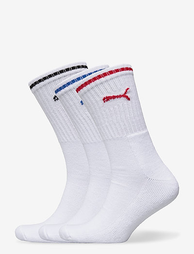 PUMA CREW SOCK STRIPE 3P - regular socks - white