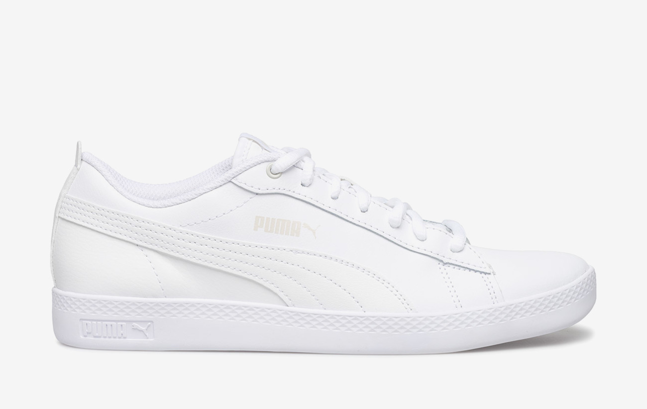 puma white leather tennis shoes