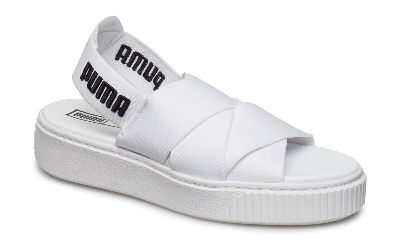 puma flip flops white